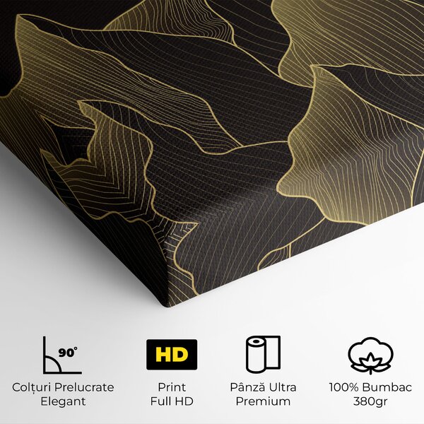 Tablou Canvas, 20x30cm, Dormitor si Living, Peisaje, Munti, Gold Shiny Moon