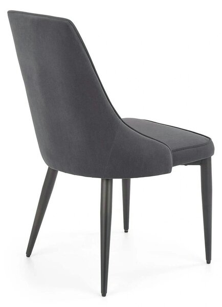 Scaun K365, gri/negru, stofa catifelata/metal, 52x57x90 cm