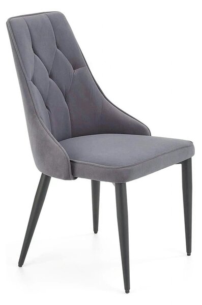 Scaun K365, gri/negru, stofa catifelata/metal, 52x57x90 cm