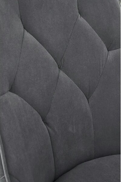 Scaun K365, gri/negru, stofa catifelata/metal, 52x57x90 cm
