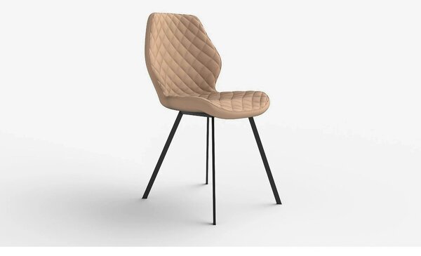 Scaun K360 bej/negru, stofa clasica/metal, 51x64x90 cm