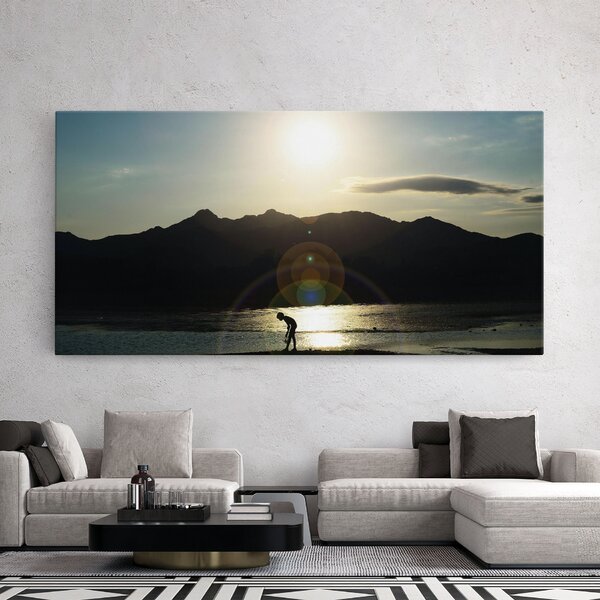 Tablou Canvas, 40x80cm, Dormitor si Living, Peisaje, Munti, Sunshine Mountain View