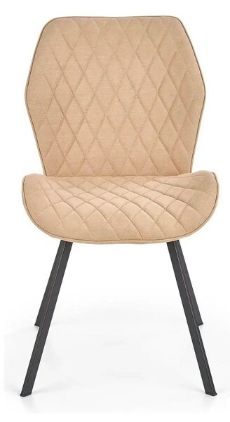 Scaun K360 bej/negru, stofa clasica/metal, 51x64x90 cm