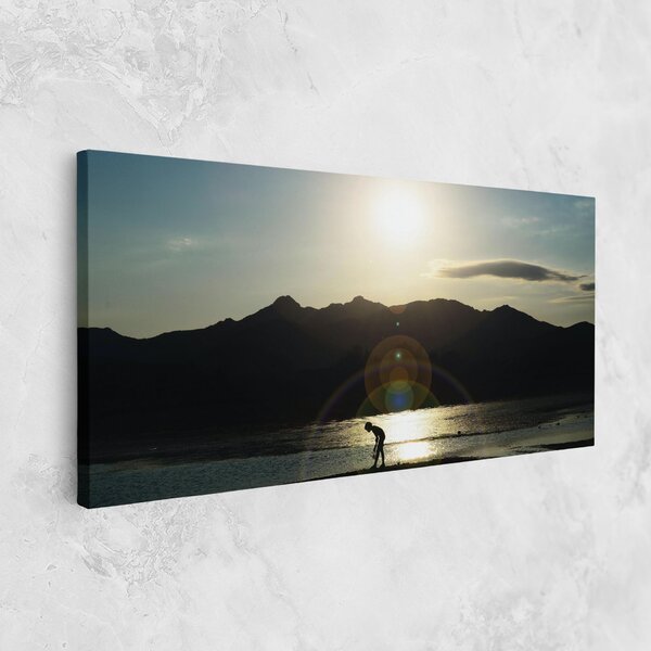 Tablou Canvas, 40x80cm, Dormitor si Living, Peisaje, Munti, Sunshine Mountain View