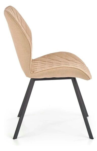 Scaun K360 bej/negru, stofa clasica/metal, 51x64x90 cm