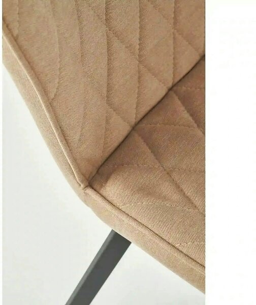 Scaun K360 bej/negru, stofa clasica/metal, 51x64x90 cm