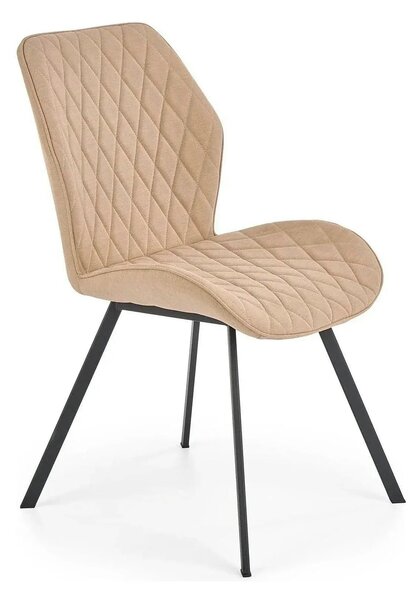Scaun K360 bej/negru, stofa clasica/metal, 51x64x90 cm