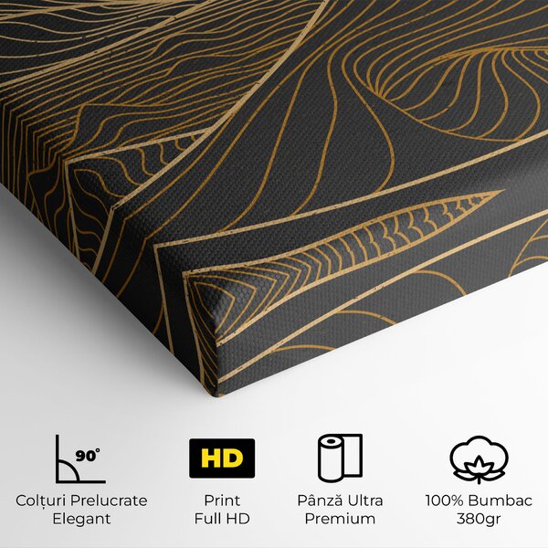 Tablou Canvas, 20x30cm, Dormitor si Living, Peisaje, Munti, Golden Mountain Moon