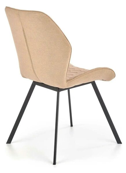 Scaun K360 bej/negru, stofa clasica/metal, 51x64x90 cm