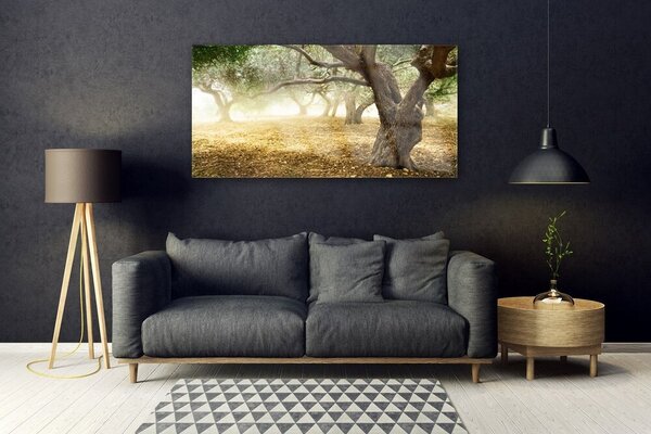 Tablou pe sticla Copaci Iarbă Natura Verde Maro