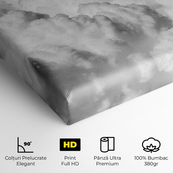 Tablou Canvas, 40x80cm, Dormitor si Living, Peisaje, Nori, Grey Cloudy Sky