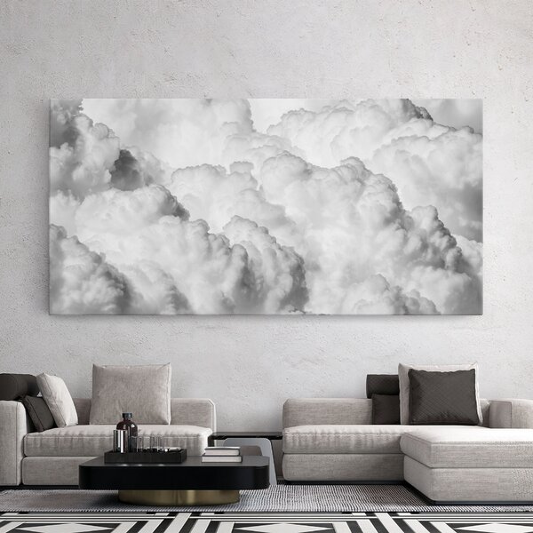 Tablou Canvas, 40x80cm, Dormitor si Living, Peisaje, Nori, Grey Cloudy Sky