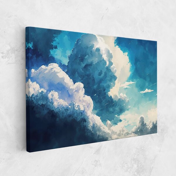 Tablou Canvas, 20x30cm, Dormitor si Living, Peisaje, Nori, White Blue Clouds Art