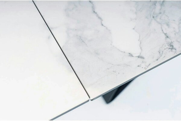 Masa moderna dining WESTIN III, alb/negru, ceramica/metal, 160-240x90x