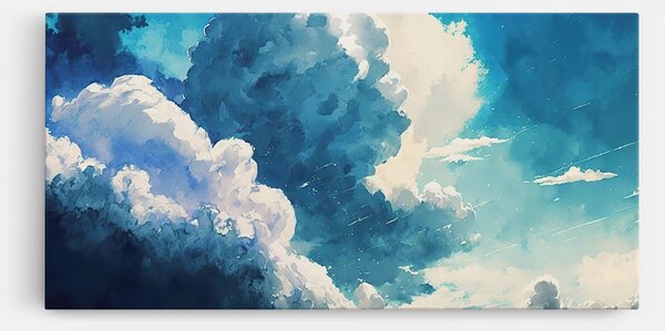 Tablou Canvas, 40x80cm, Dormitor si Living, Peisaje, Nori, White Blue Clouds Art
