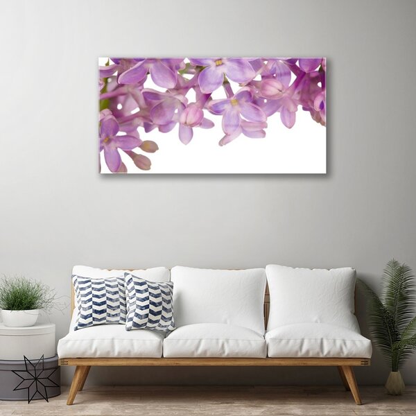 Tablou pe sticla Flori roz Floral