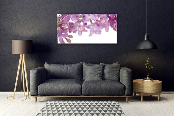 Tablou pe sticla Flori roz Floral