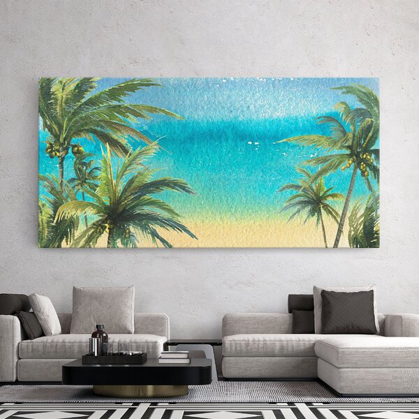 Tablou Canvas, 40x80cm, Dormitor si Living, Peisaje, Plaje, Coconut Palms Paint