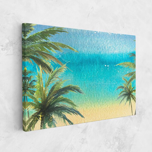 Tablou Canvas, 20x30cm, Dormitor si Living, Peisaje, Plaje, Coconut Palms Paint