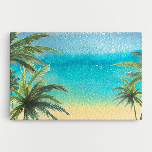 Tablou Canvas, 20x30cm, Dormitor si Living, Peisaje, Plaje, Coconut Palms Paint