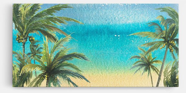 Tablou Canvas, 40x80cm, Dormitor si Living, Peisaje, Plaje, Coconut Palms Paint