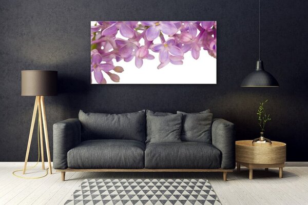 Tablou pe sticla Flori roz Floral