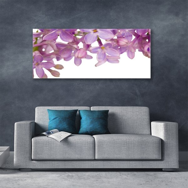 Tablou pe sticla Flori roz Floral