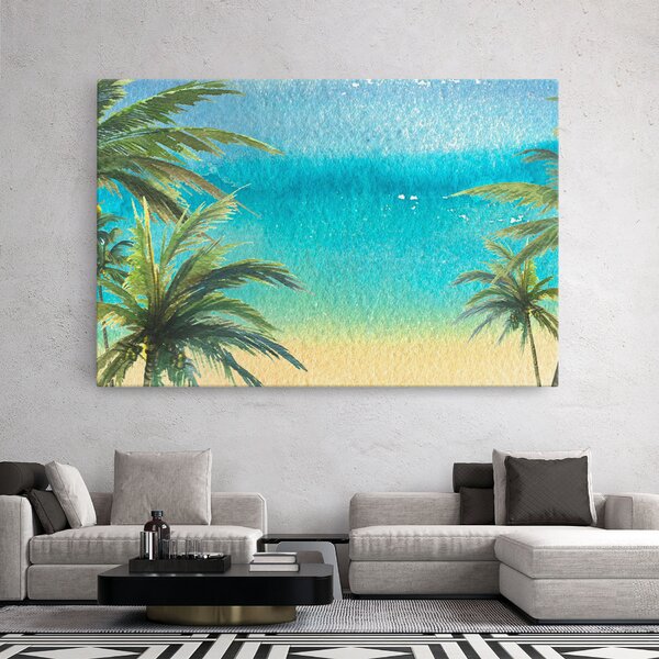 Tablou Canvas, 20x30cm, Dormitor si Living, Peisaje, Plaje, Coconut Palms Paint