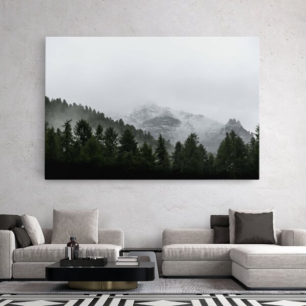 Tablou Canvas, 20x30cm, Dormitor si Living, Peisaje, Paduri, Foggy Mountain Forest
