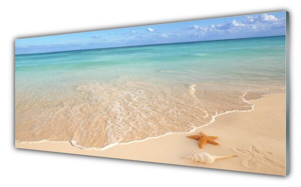 Tablou pe sticla Sea Beach Peisaj Starfish Albastru Maro