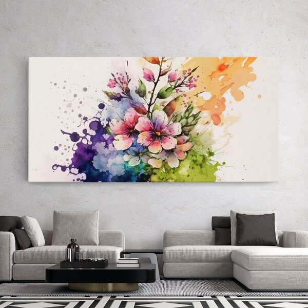 Tablou Canvas, 40x80cm, Dormitor si Living, Peisaje, Primavara, Color Mix Spring