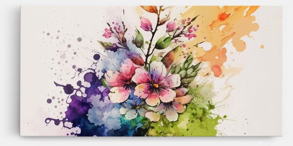 Tablou Canvas, 40x80cm, Dormitor si Living, Peisaje, Primavara, Color Mix Spring