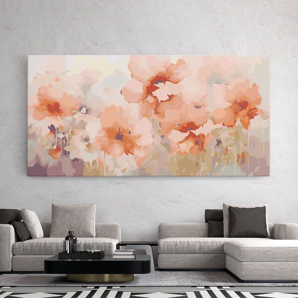 Tablou Canvas, 40x80cm, Dormitor si Living, Peisaje, Primavara, Spring Orange Art