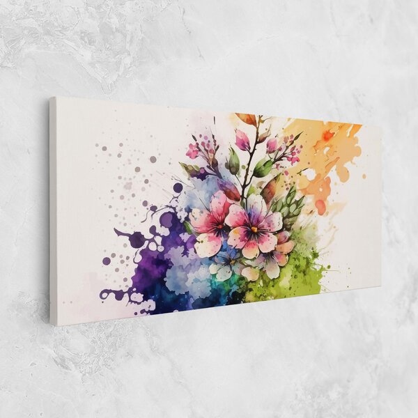 Tablou Canvas, 40x80cm, Dormitor si Living, Peisaje, Primavara, Color Mix Spring