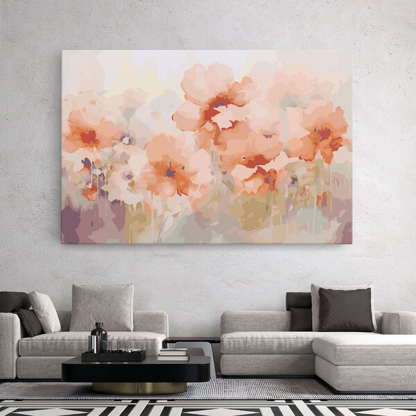 Tablou Canvas, 20x30cm, Dormitor si Living, Peisaje, Primavara, Spring Orange Art