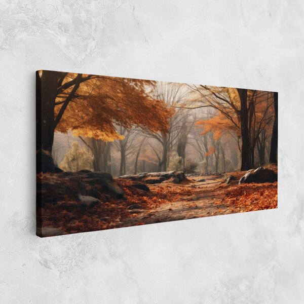 Tablou Canvas, 40x80cm, Dormitor si Living, Peisaje, Toamna, Autumn Forest