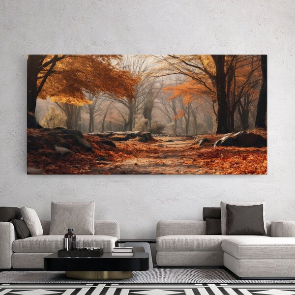 Tablou Canvas, 40x80cm, Dormitor si Living, Peisaje, Toamna, Autumn Forest