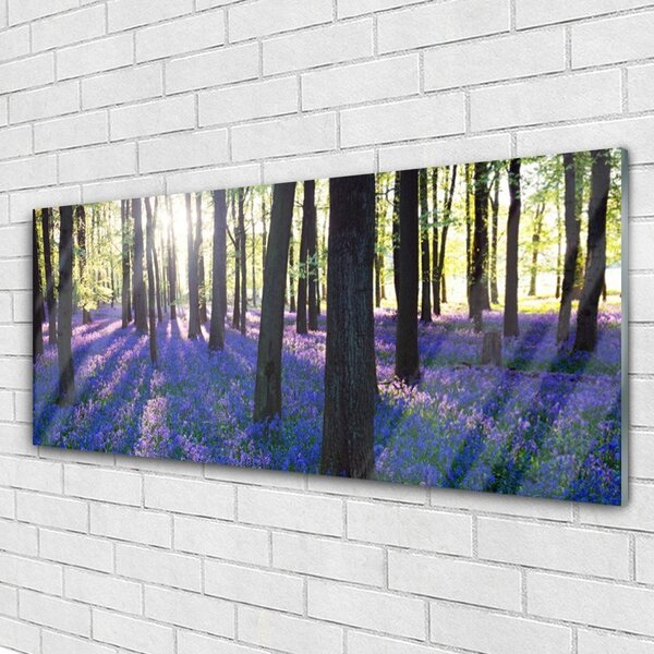 Tablou pe sticla Pădure Natura Brown Violet