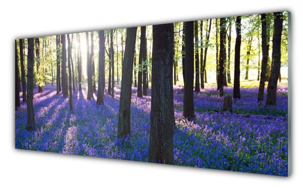 Tablou pe sticla Pădure Natura Brown Violet