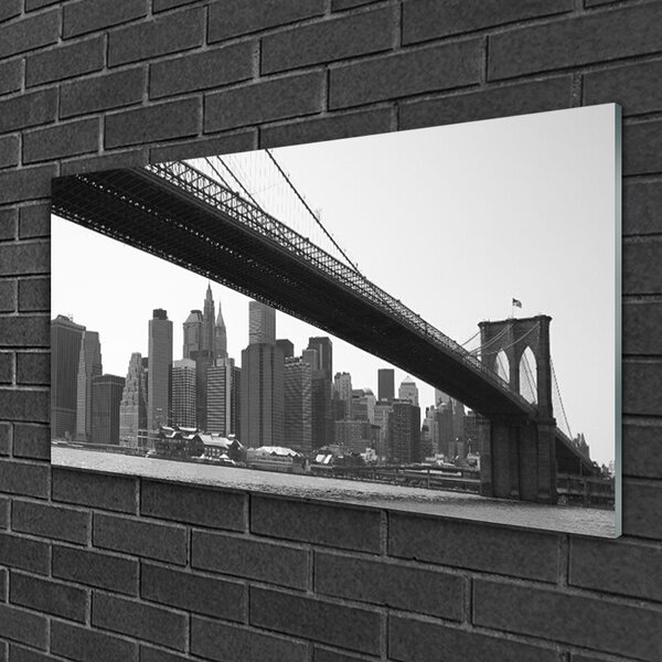 Tablouri acrilice Bridge City Arhitectura Gri Negru