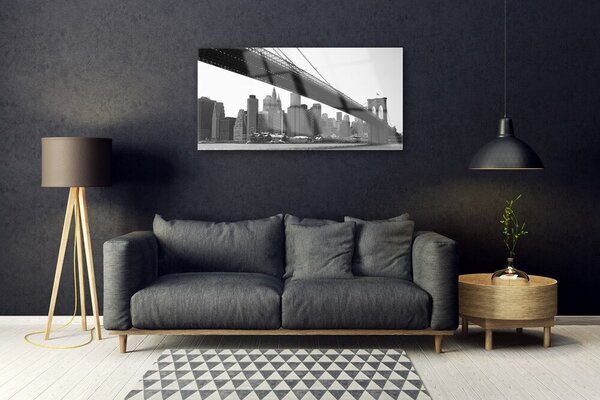 Tablouri acrilice Bridge City Arhitectura Gri Negru