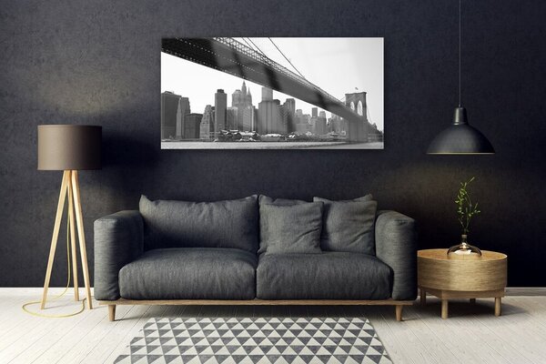 Tablouri acrilice Bridge City Arhitectura Gri Negru