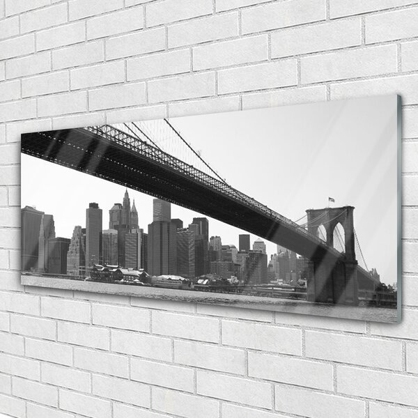 Tablouri acrilice Bridge City Arhitectura Gri Negru