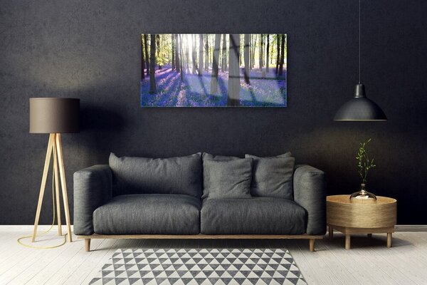 Tablou pe sticla Pădure Natura Brown Violet