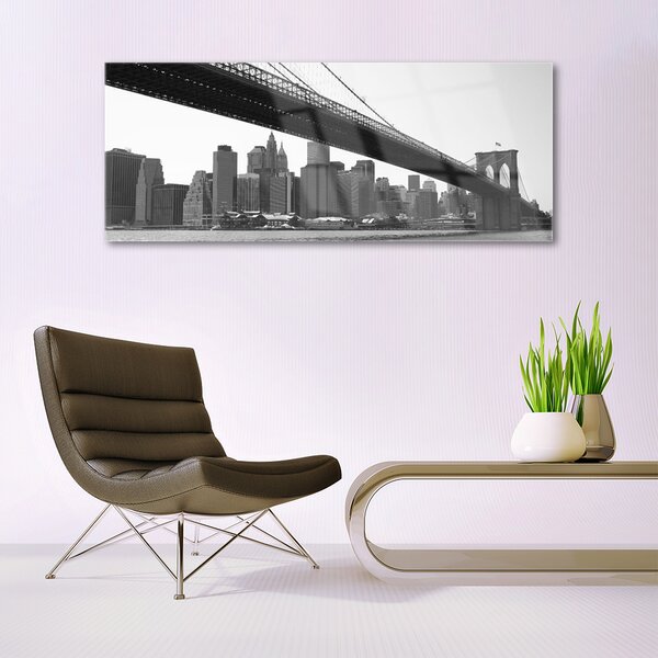 Tablouri acrilice Bridge City Arhitectura Gri Negru