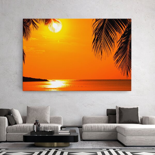 Tablou Canvas, 20x30cm, Dormitor si Living, Peisaje, Vara, Tropical Beach Sunset