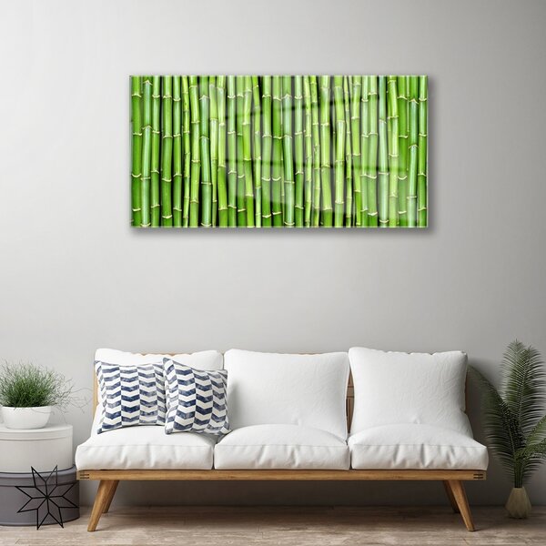Tablou pe sticla Bamboo Floral Verde