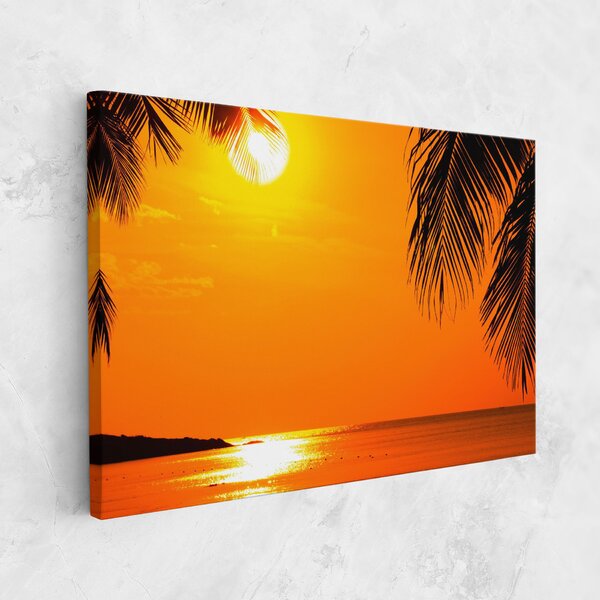 Tablou Canvas, 20x30cm, Dormitor si Living, Peisaje, Vara, Tropical Beach Sunset