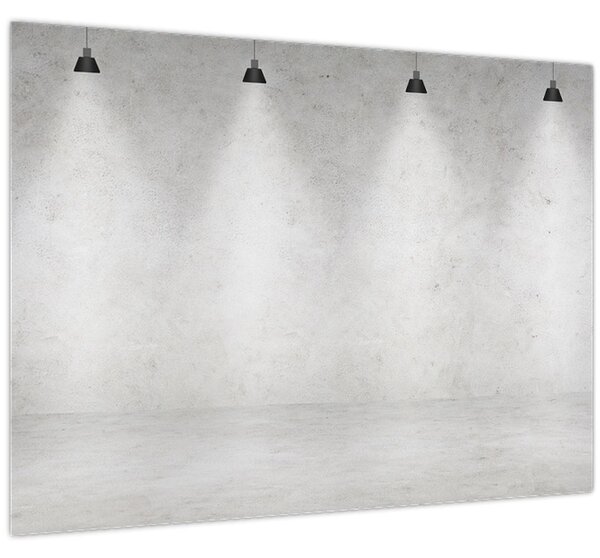 Tablou - Perete de beton cu lumini (70x50 cm)