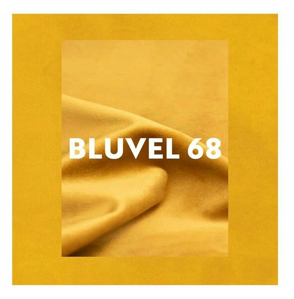 Scaun MONTI, galben curry - Bluvel 68, stofa catifelata/metal, 51x44x8